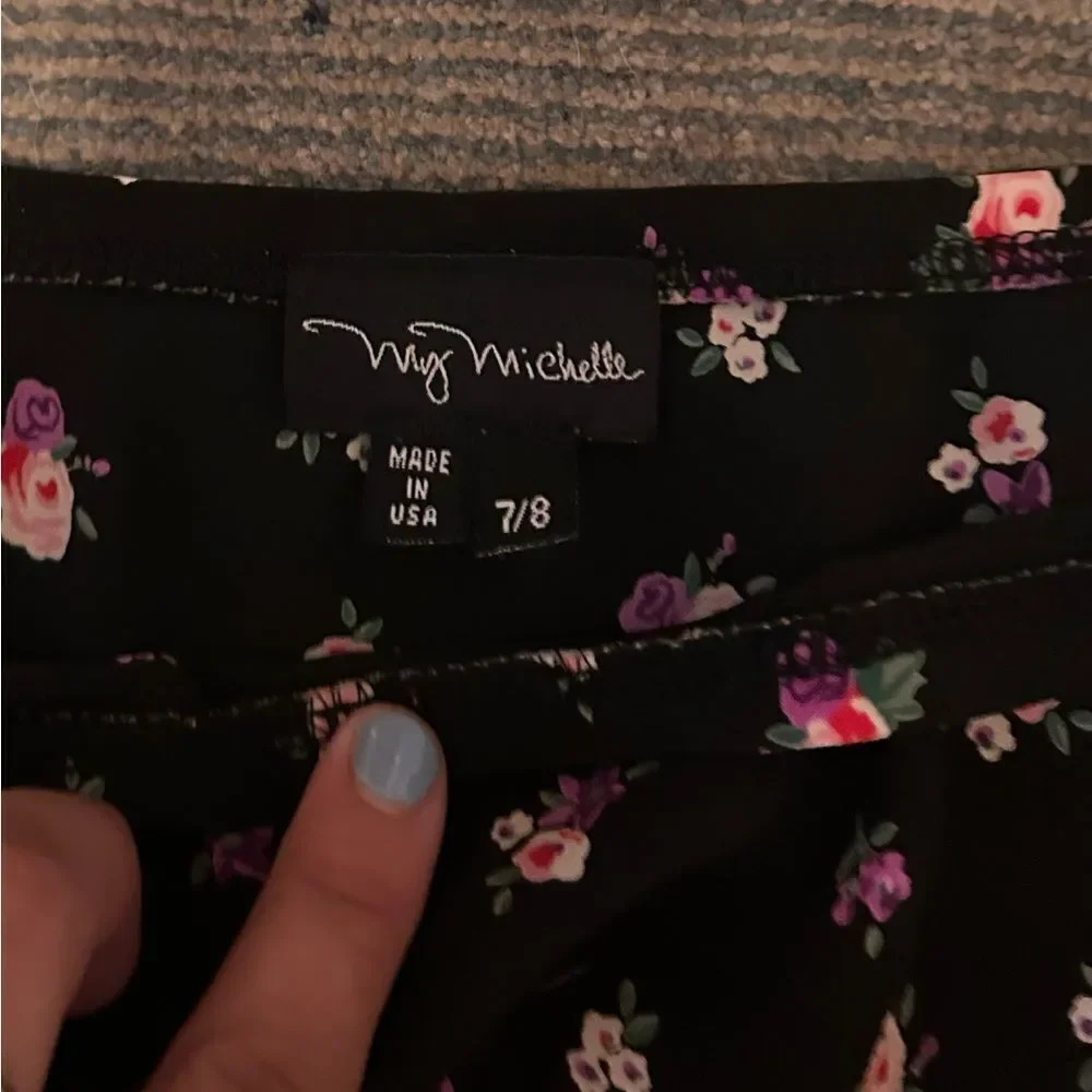 Y2K Vintage Black Floral Skirt